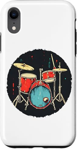 Coque pour iPhone XR Kit de batterie Dessin Tambours Cymbales