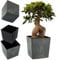 KADAX Jardinière Carrée 30.5 cm Béton Noir – Grand Pot de Fleurs en Plastique pour Intérieur et Extérieur, Idéal pour la Décoration de Jardin, Terrasse et Balcon