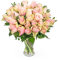 La Belle - Next Day Prime Delivery - Roses with tones of Pink and White bouquet surrounded by pistacia- A Stunning Gift for Any Occasion - Brighten someone's day with flowers - Medium