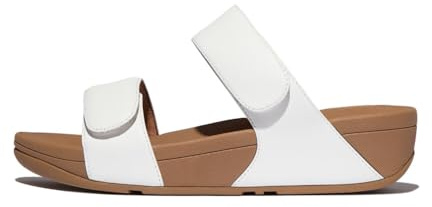 Fitflop Damen Lulu Adjustable Leather SlidesSlide Sandalen, weiß, 42 EU