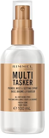 Rimmel Multi-Tasker – Base, Brume & Spray Fixateur, Fini Mat Sans Brillance, Prépare le Teint, Rafraîchit la Peau, Fixation Longue Durée, Formule Vegan, 100 ml