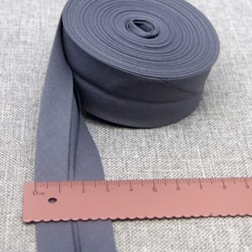 Schrägband Baumwolle 30mm Gefalzt 33 Farben zum nähen Nahtband (Anthrazit, 5 Metre)
