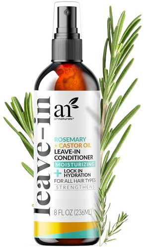 Artnaturals Rosemary & Castor Oil Leave-In Conditioner - (8 Fl Oz / 236ml) - Made with Organic and Natural Ingredients - for All Hair Types – Treatment for Damaged, Dry, Color Treated and Hair Loss