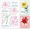 INFUNLY Transparente Stempel Mit Lilienblüte Zum Gestalten von Karten. Bunte Transparente Stempel Mit Blumenmuster. 6.3 × 4.3 transparente Siegelstempel Mit Frühlingsblumen Und Dem Wort „Happy Birthd