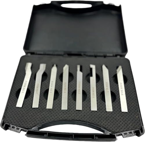 MachEl HSS Lathe Form Tools Set with 6mm Square Shank - Ideal for Metalworking: Turning, Threading, Grooving, and Engineering