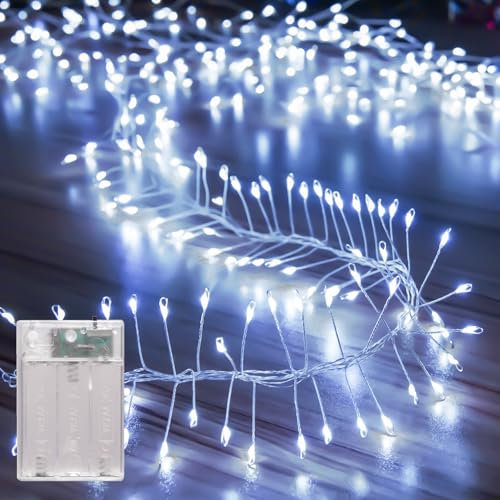 LEECOCO Batteriebetriebene Feenlichter, 3m 120 LEDs für Weihnachten, Party, Hochzeit und Halloween Dekoration (KaltesWeiß)