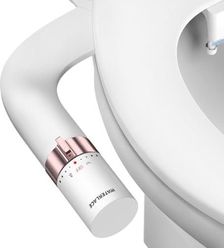 Bidet Attachment for Toilet, Dual Nozzle Bidet Toilet Seat, Non-Electric Ultra-Thin Bidets for Existing Toilets, Rear/Feminine Wash with Adjustable Water Pressure (Rose Gold)