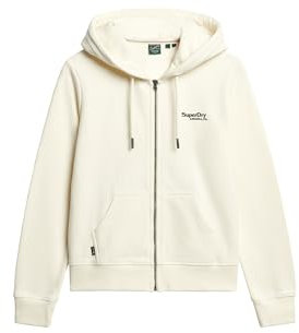 Superdry Damen Leicht aufgeraute Essential Logo Kapuzenjacke Wollweiß 40