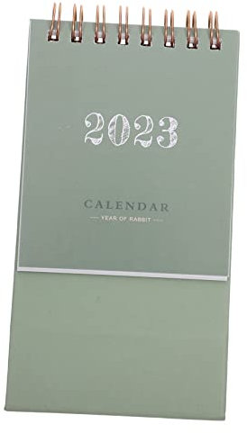 PLAFOPE Mini Desk Calendar Cute Desk Accessories Pocket Calendar Household Table Calendar Standing Desk Desktop Standing Desk for Office Notepad Holder Office Decor 2023 Desk Paper Green