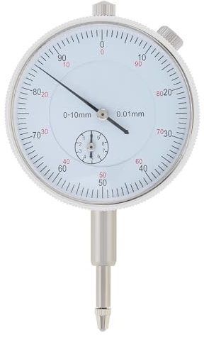 Smgda Dial Test Indicator Gauge 0-10mm, 0.01mm Accuracy Metric Measuring Tool, Dial Indicator Measuring Meter for Lathe, 3D Printing, Workshop, CNC Machine Tool, Table Saw