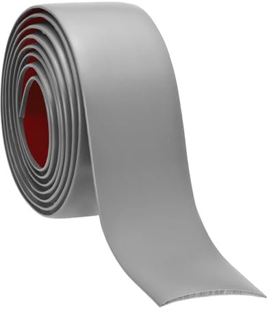 PATIKIL 50mmx2m Übergangsprofil Selbstklebend Fußbodenleisten, Grau Weichsockelleiste Selbstklebend Übergangsleiste Böden, Kantenschutz Abdeckleisten für Fußböden Fliesen Laminat Decke