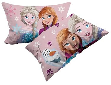 Frozen Set mit 2 Kissenbezügen aus Baumwolle, 2 Stück, 100% Baumwolle, 50 x 80 cm, Hotelverschluss