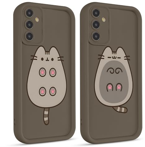 2 Stück Handyhülle für Samsung Galaxy A55 5G 6.6, Anime Cartoon Cute Katze Pusheen Cat Manga Muster mit Weich TPU Silikon Schutzhülle Kawaii Case Stoßfest Kratzfest Bumper Cover, Pfote