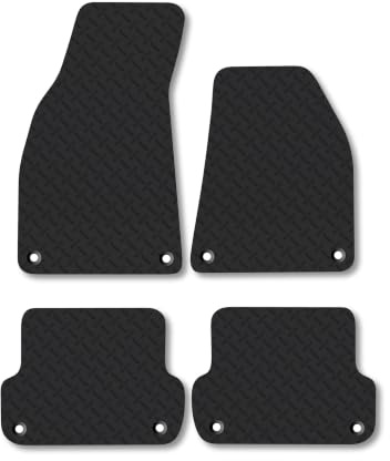 Audi A4 (2001-2008) [Avant, Saloon] 5mm Rubber Car Mats | Heavy Duty Rubber Tailored Fit Floor Mats Full Coverage Durable Waterproof Accessories Easy Clean Anti Slip Made in the UK