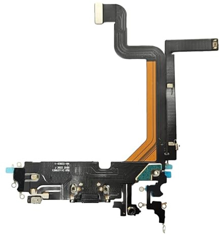 Smartex® Charging Port Flex cable compatible with iPhone 14 Pro Max Black - Dock Connector + flex cable