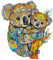 Holzpuzzle für Erwachsene, 230 Teile Holzpuzzle Tiere für Erwachsene Kinder, Einzigartiges Tierform Puzzle, Koala-Familie Unregelmäßige und einzigartige Rätsel(L-34 * 29.4cm)