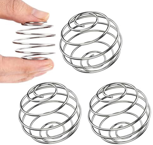3 Stück Edelstahl Shaker Kugel, Metall Shaker Ball, Stainless Steel Mixing Flaschenmischer Ball Kugel Protein Mixer, Sport Fitness Eiweiß Shaker Bottle Cup Whisk für Protein Blended Getränke (5.2cm)