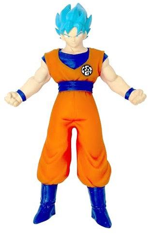 Bizak Monsterflex 64390230 Figurine Goku Blue Super Saiyan de Dragon Ball, Super Extensible et élastique, 25 cm, 12 à Collectionner, pour Adultes, Fans et Enfants à partir de 6 Ans