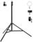 BOLLUMA Treppiede per fotografia, 200 cm, carico massimo 3 kg, compatto e portatile, con testa a sfera girevole a 360°, per flash ad anello, softbox, podcast, live streaming, make up