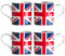 Darthome 4 x 350ml Union Jack UK British Flag Mugs Cups Tea Coffee Hot Drink Chocolate