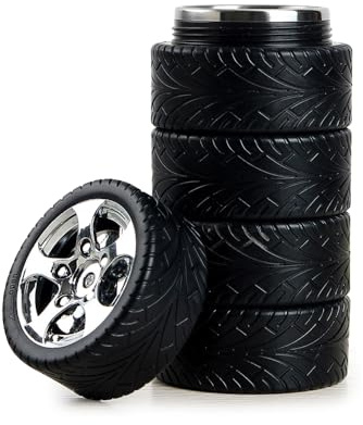 Dhqkqg Tyre Mug, 300ML Stainless Steel Tire Mug, Large Capacity Tyre Cug for Coffee and Tea, Tire Shaped 3D Cug, Gift for Driver, Mechanic, Father's Day and Birthday