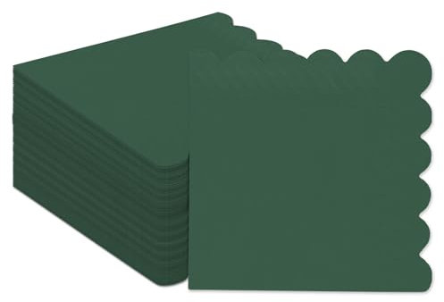 Gcardist Lot de 120 serviettes de table jetables en papier pour cocktail, mariage, fête d'anniversaire, dessert vert foncé, 12,7 x 12,7 cm