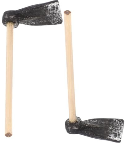 Yardwe 2 Pezzi Mini Scena Misurare Ragazzo Arredamento Roba in Miniatura Zappe in Miniatura Giocattolo in Miniatura Da Tavolo Attrezzi Agricoli in Miniatura Black Plastica
