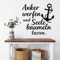 Maritimes Wandtattoo Anker werfen und Seele baumeln lassen - Vinyl-Wandsticker Anker Deko für Wohnzimmer, Schlafzimmer & Bad (Größe 1 | 30 cm x 29 cm)