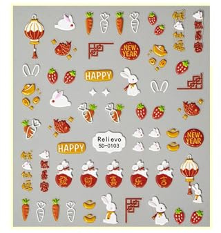 Fictory Nail Stickers Cute Cartoon Design, Safe Self-Adhesive, Easy Nail Art, Long-Lasting