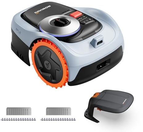 Segway Navimow i205 AWD Robot Tondeuse Kit avec Garage S + 2 Kits de Lames, Transmission intégrale pour pentes à 45%, EFLS NRTK + Vision, Aucune antenne RTK requise (expédié séparément)