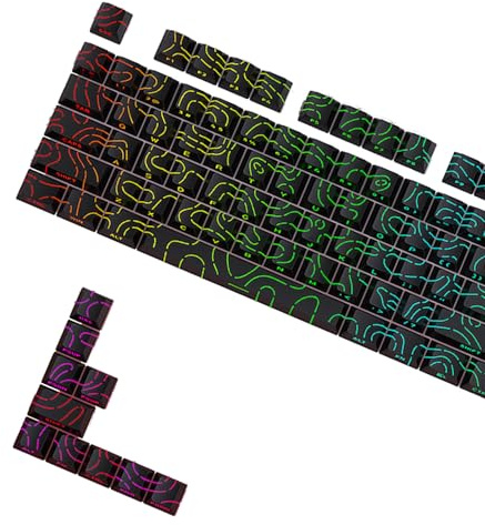 KAHDGSS 97 Mechanical Keyboard Replacement Keycaps Long Lasts Keycap and Side Printed Symbols Wear Resistant Keycaps