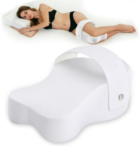 Almohada para Piernas Dormir de Lado, Cojín Espuma Viscoelástica Cadera | Cojín Rodillas Ergonómico, Almohada para Pierna y Rodilla Espuma con Memoria, Cadera y Piernas, Postura Óptima, Funda Lavable