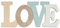 levandeo 3D Schriftzug Love 30x13cm Holz Blau Weiß Natur Buchstaben Deko