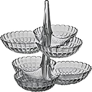 Guzzini Set 2 Antipastiere Tiffany, Grigio Cielo, 27 x 25 x h25.5 cm