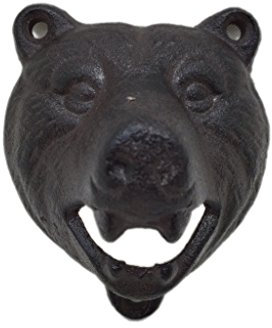 Crispe home & garden Flaschenöffner Bär zum Anbringen an Wand, Haus, Flur,... komplett aus Gusseisen