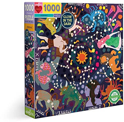 eeBoo Piece and Love Zodiac Constellation 1000 piece square adult Jigsaw Puzzle Glow in the Dark