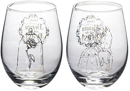 Disney Collectible Wine Glass Set (Beauty & The Beast)