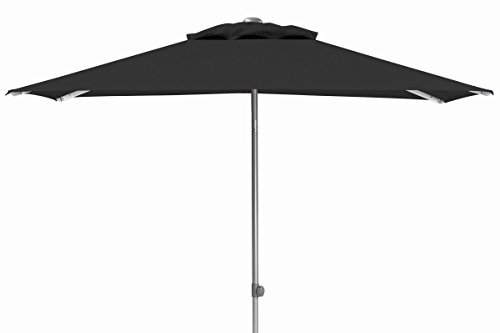 Kettler EASY PUSH Sonnenschirm eckig 150x210cm UV Schutz 50+ silber anthrazit