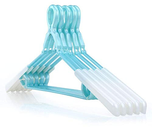 Hangerworld 10 Ausziehbare Kunststoff Kleiderbügel 36-55cm Hellblau Windsicherer Kleiderhaken
