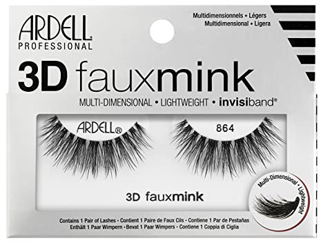 ARDELL Professional 3D Faux Mink 857, 1 Paar, Wimpern aus Synthetikhaar, vegan, schwarz, black (ohne Wimpernkleber) ultraleicht, flexibel und wiederverwendbar
