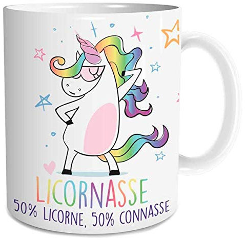 STC CuisineDuChef Mug Licorne Licornasse 50% Licorne 50% Connasse