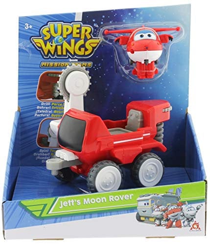 Super Wings Verwandle ein Botfahrzeug - Jett's Moon Rover, Verwandelbare Figur und Roboter aus der Zeichentrickserie Spielzeug für Kinder ab 3 Jahren