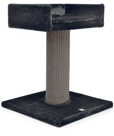CanadianCat Company | Kratzbaum Residenz XXL Katzenbaum große Katzen, sehr stabil, ⌀ 18 cm Kratzsäule, Kratzsäule mit Sisal, 60 x 60 x 90 cm, anthrazit