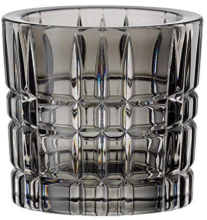 Spiegelau & Nachtmann, Teelichthalter, Kristallglas, Höhe: 6,6 cm, Square (Smoke), 102079
