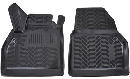 J&J AUTOMOTIVE | Tapis De Sol en Caoutchouc 3D Exclusive Compatible avec Kangoo 2008-2021, 2pcs Bord Haut, Inodore, Noir, Antidérapant