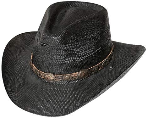 STARS & STRIPES Strohhut Sonnenhut Westernhut Beach Damen Herren Outdoor Partyhut »Fresno« Schwarz Gr.M
