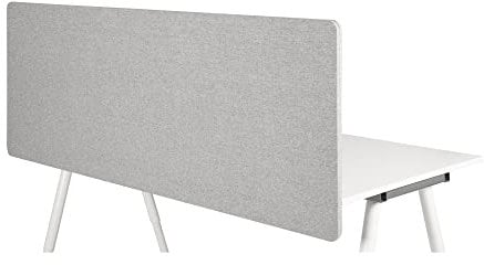 hjh OFFICE 891009 Paravent Acoustique pour Bureau FLEXMIUT D 62 x 160 cm, Panneau de séparation, Cloison, Tissu Gris Clair