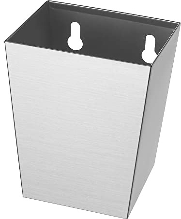 Jumiok Outdoor Stainless Steel Beer Bottle Cap Catcher Collector Wall Mounted Narrow with Drainage Holes (Brushed Silver) | Brushed Silver, Beer Soda Top Collector Box Narrow, Mountable for Patio Cabin Kitchen Garage