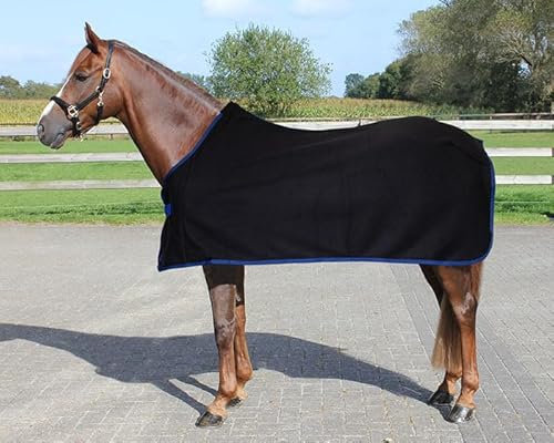 QHP Fleecedecke Abschwitzdecke Basic schwarz 165 cm