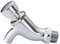 Robinet mural à un trou à fermeture automatique - Économiseur d'eau froide en cuivre - Pour toilettes publiques - Robinet de retard - Pour salle de bain, jardin, terrasse, évier - Chrome poli